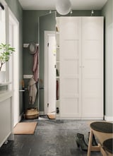 BERGSBO Door with hinges, white, 19 1/2x90 3/8 "