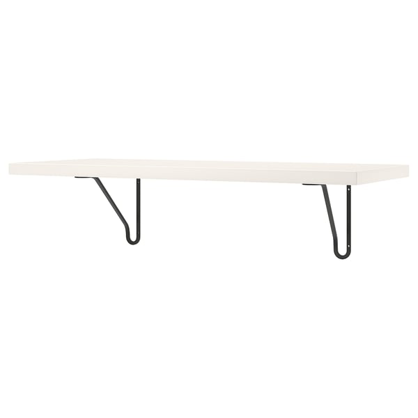 BERGSHULT / FÖRLÄGGARE Wall shelf, black/white, 31 1/2x11 3/4 "