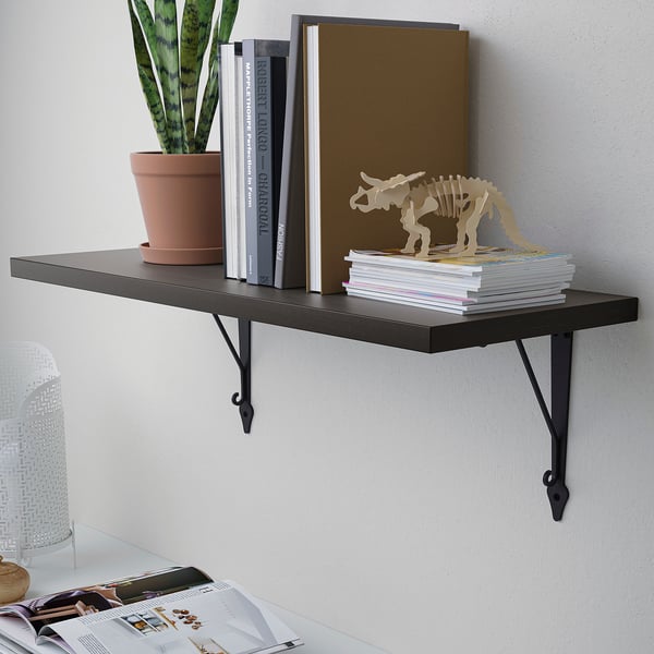 BERGSHULT Shelf, brown-black, 31 1/2x11 3/4 - IKEA