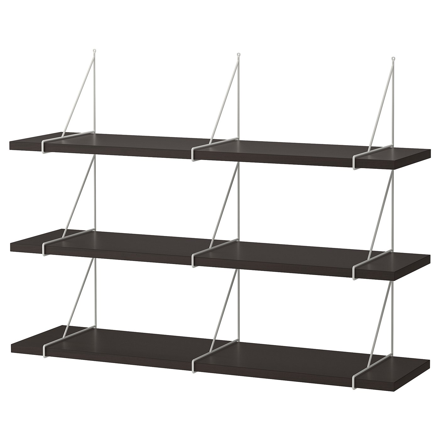 BERGSHULT / PERSHULT wall shelf combination, brown-black/white