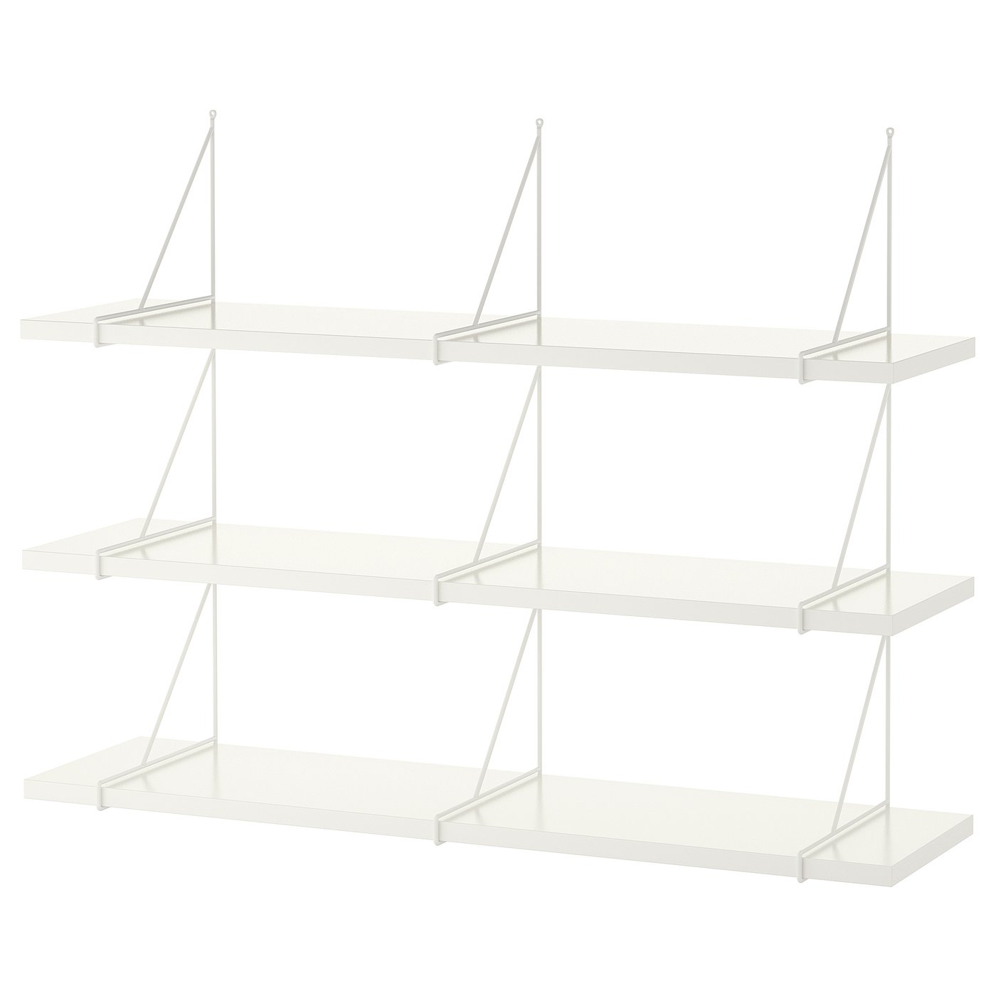 BERGSHULT / PERSHULT wall shelf combination, white/white, 120x30 cm