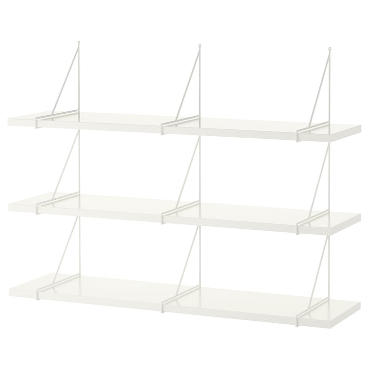 BERGSHULT / PERSHULT wall shelf combination, white/white, 120x30 cm