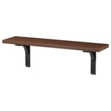 BERGSHULT / RAMSHULT Wall shelf, walnut effect/black, 31 1/2x7 7/8 "