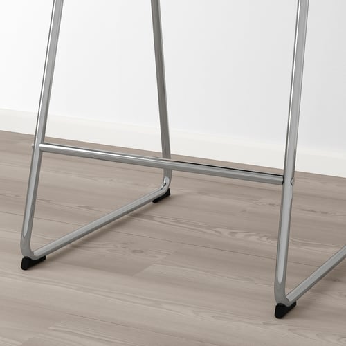 BERNHARD Bar stool with backrest, chrome plated/Mjuk golden brown, 26" (66 cm) IKEA CA