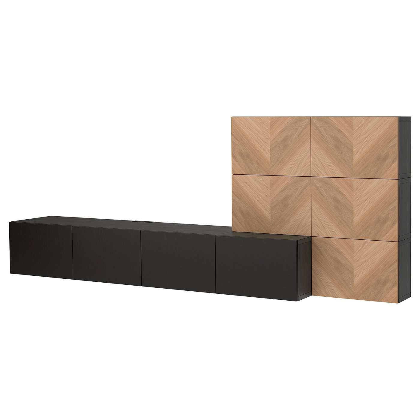 BESTÅ media storage combination, black-brown Lappviken/Hedeviken