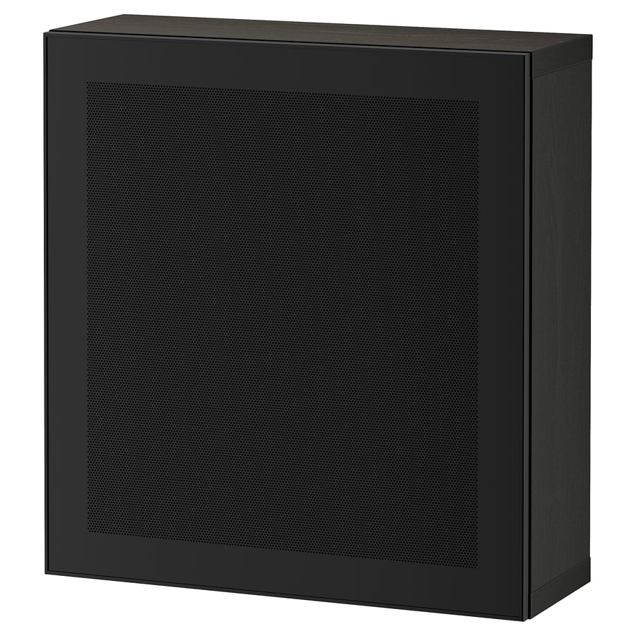 BESTÅ shelf unit with door, blackbrown/Mörtviken black, 60x22x64 cm
