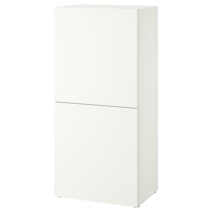 BESTÅ shelf unit with doors, white Lappviken/white, 60x42x129 cm (235