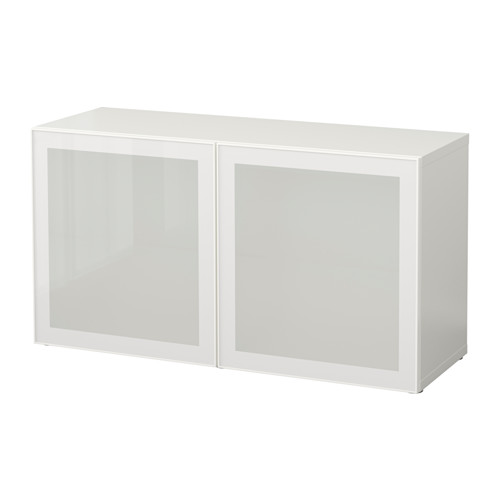 BESTÅ Shelf unit with glass doors white/Glassvik white/frosted glass