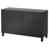 BESTÅ Storage combination w doors/drawers, black-brown/Hanviken/Stubbarp black-brown, 47 1/4x16 1/2x29 1/8 "