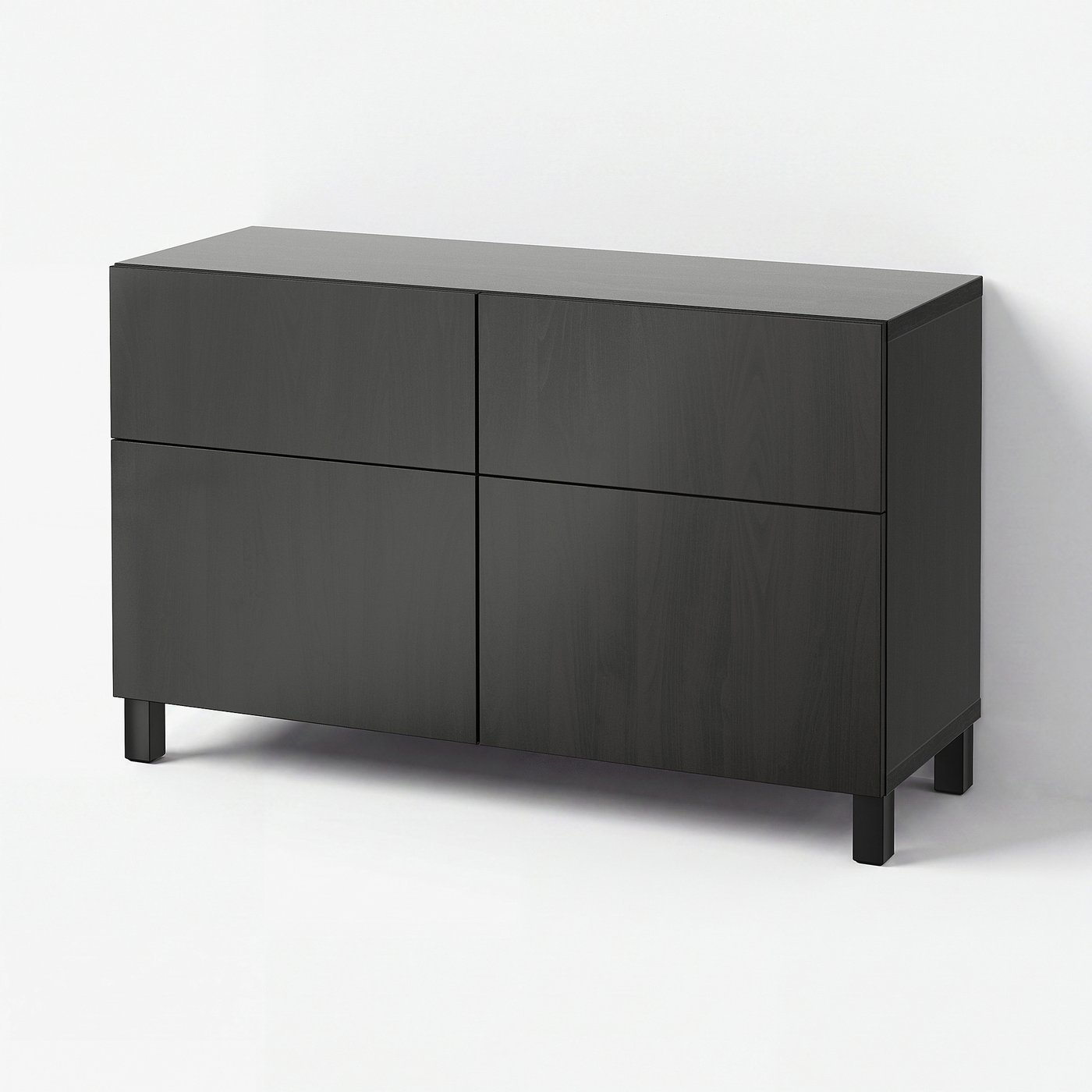 IKEA BESTA 収納コンソール ダークグレー 120x42x74 cm BESTÅ storage combination w doors/drawers, black-brown/Lappviken