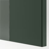 BESTÅ Storage combination w/glass doors, black-brown Selsviken/dark green, 23 5/8x16 1/2x76 "