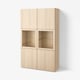 BESTÅ Storage combination w/glass doors, white stained oak effect Lappviken/Sindvik wht stained oak effect clear glass, 47 1/4x16 1/2x76 "