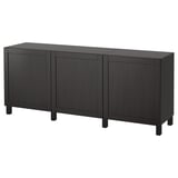 BESTÅ Storage combination with doors, black-brown/Hanviken/Stubbarp black-brown, 70 7/8x16 1/2x29 1/8 "