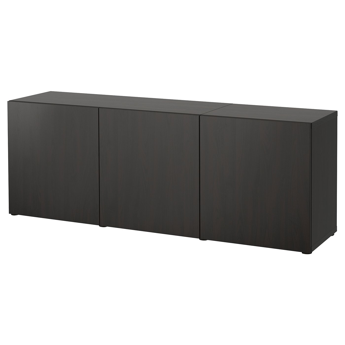 BESTÅ storage combination with doors, blackbrown/Lappviken blackbrown, 180x42x65 cm (707/8x161