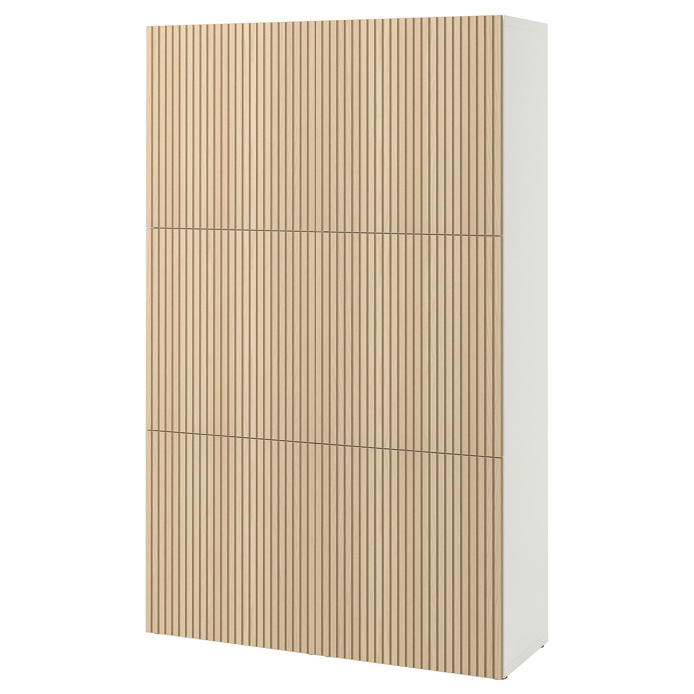 ページ BESTÅ storage combination with doors, white/Björköviken ash veneer