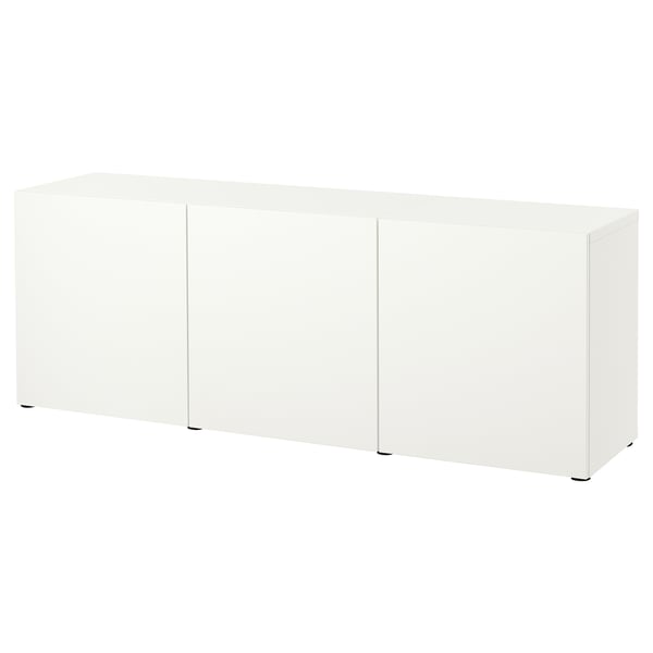 BESTÅ Storage combination with doors, white/Lappviken white, 70 7/8x16 1/2x25 5/8 "
