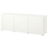 BESTÅ Storage combination with doors, white/Lappviken white, 70 7/8x16 1/2x25 5/8 "