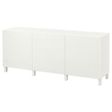 BESTÅ Storage combination with doors, white/Laxviken/Stubbarp white, 70 7/8x16 1/2x29 1/8 "
