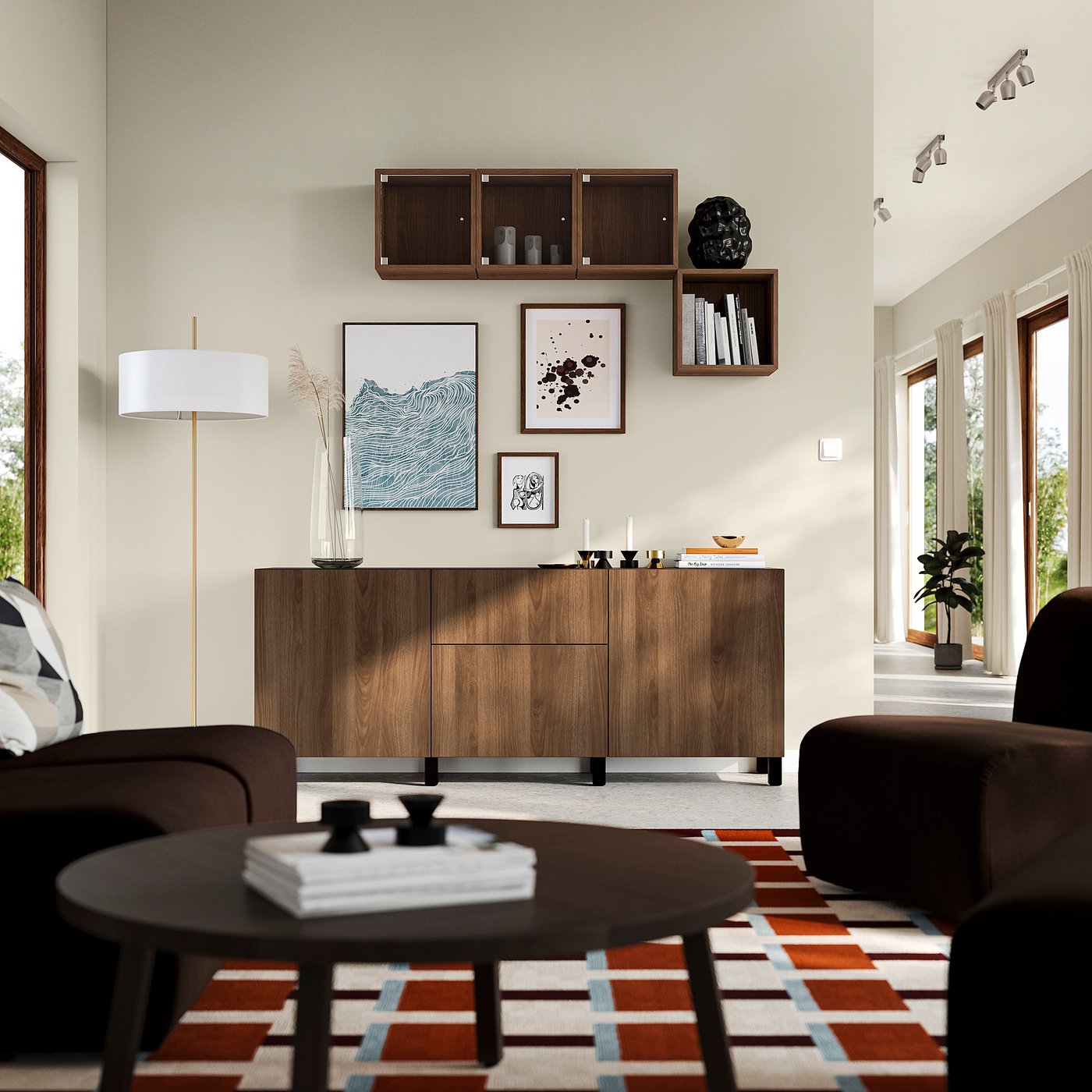 BESTÅ storage combination with drawers, black-brown/Lappviken