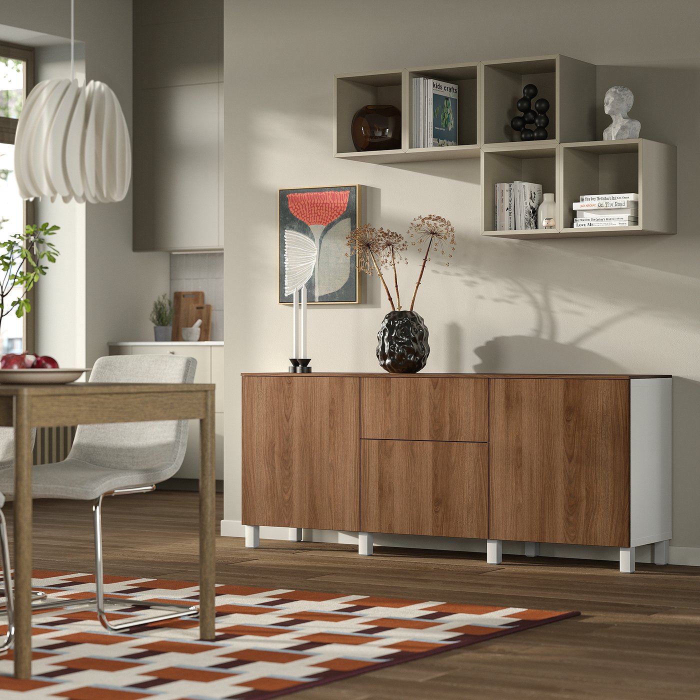 BESTÅ storage combination with drawers, white brown/Lappviken