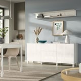 BESTÅ Storage combination with drawers, white/Selsviken/Stubbarp high-gloss white, 70 7/8x16 1/2x29 5/8 "