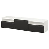 BESTÅ TV bench, white/Hammarsmed anthracite, 70 7/8x16 1/2x15 3/8 "