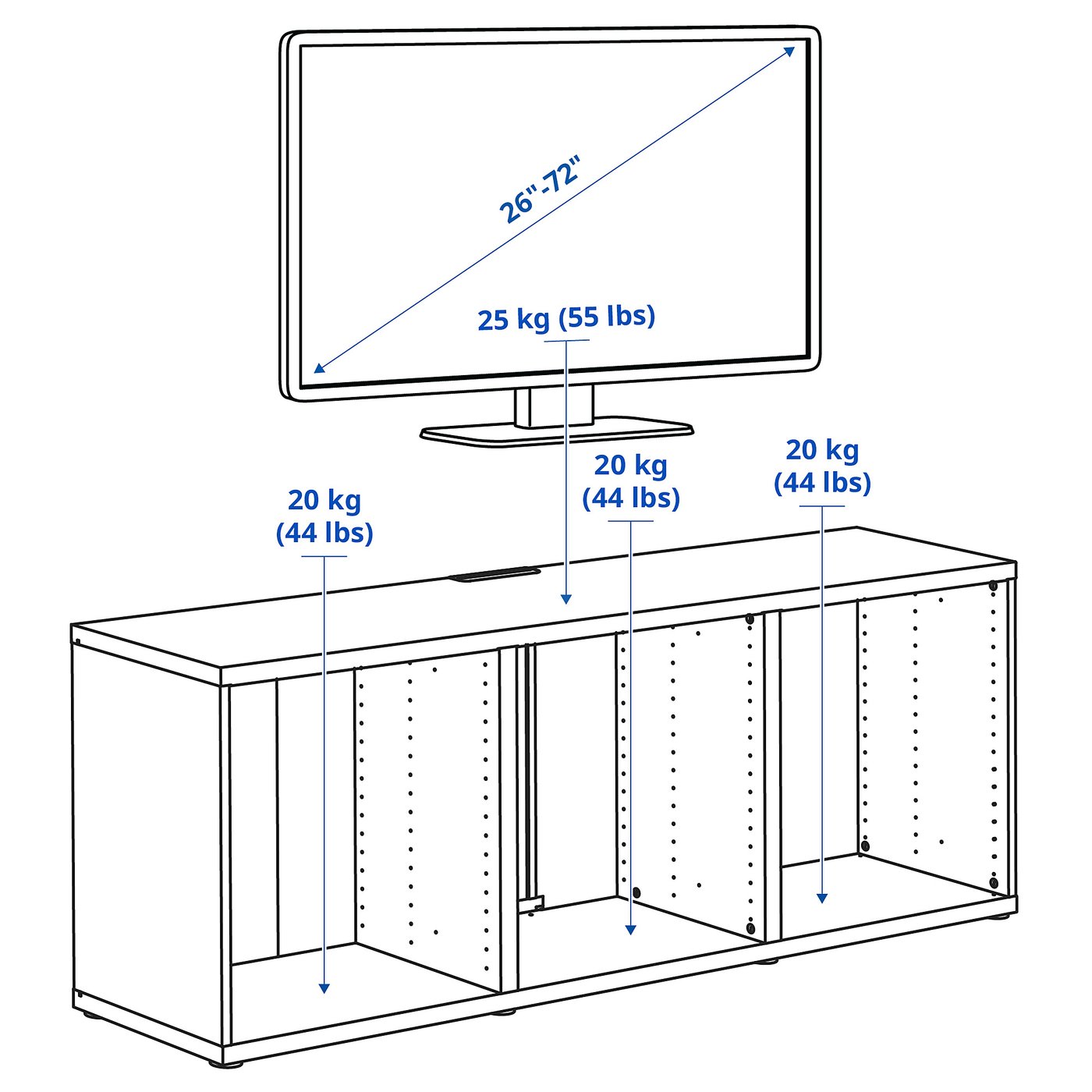 BESTÅ TV bench, white, 180x40x64 cm (707/8x153/4x251/4
