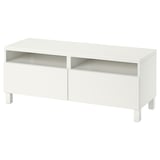 BESTÅ TV bench with drawers, white/Lappviken/Stubbarp white, 47 1/4x16 1/2x18 7/8 "