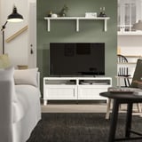 BESTÅ TV bench with drawers, white/Pipmakare white, 47 1/4x16 1/2x18 7/8 "