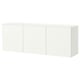 BESTÅ Wall-mounted cabinet combination, white Förvaltare/white high-gloss white, 70 7/8x16 1/2x25 5/8 "