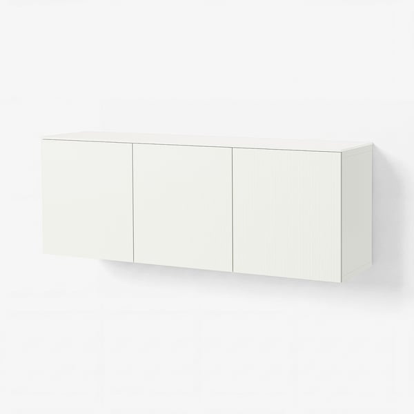 BESTÅ Wall-mounted cabinet combination, white Förvaltare/white high-gloss white, 70 7/8x16 1/2x25 5/8 "