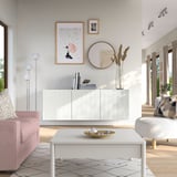 BESTÅ Wall-mounted cabinet combination, white/Förvaltare white, 70 7/8x16 1/2x25 1/4 "