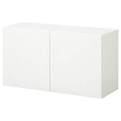 BESTÅ Wall-mounted cabinet combination, white/Laxviken, 47 1/4x16 1/2x25 1/4 "