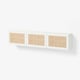 BESTÅ Wall-mounted cabinet combination, white/Studsviken woven poplar, 70 7/8x8 5/8x15 "