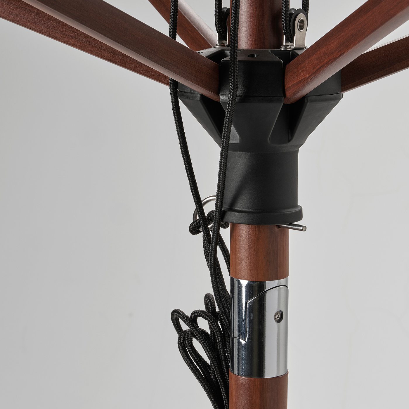 Betso Lindoja Patio Umbrella With Base Brown Wood Effect Beige Gryto Ikea