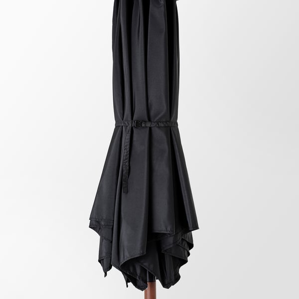 Betso Lindoja Patio Umbrella With Base Brown Wood Effect Black Gryto Ikea