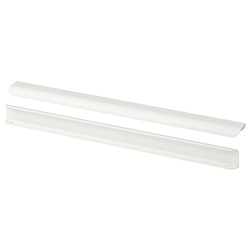 Pair of BILLSBRO white aluminium kitchen handles, sleek and modern.