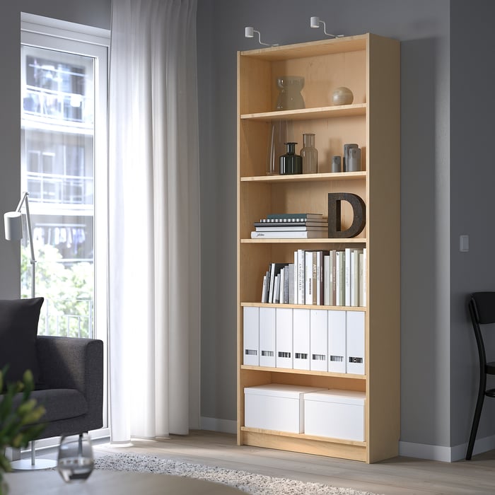 BILLY bookcase, birch veneer, 80x28x202 cm (311/2x11x791/2") IKEA CA