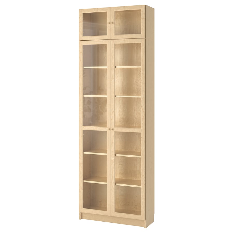 BILLY / OXBERG bookcase, birch veneer, 80x30x237 cm (311/2x113/4x931/4