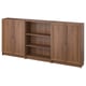 BILLY / OXBERG Bookcase combination with doors, brown walnut effect, 94 1/2x11 3/4x41 3/4 "