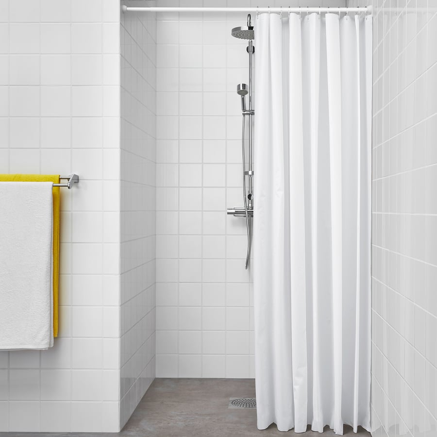 BJÄRSEN shower curtain, white, 180x200 cm (71x79") - IKEA CA
