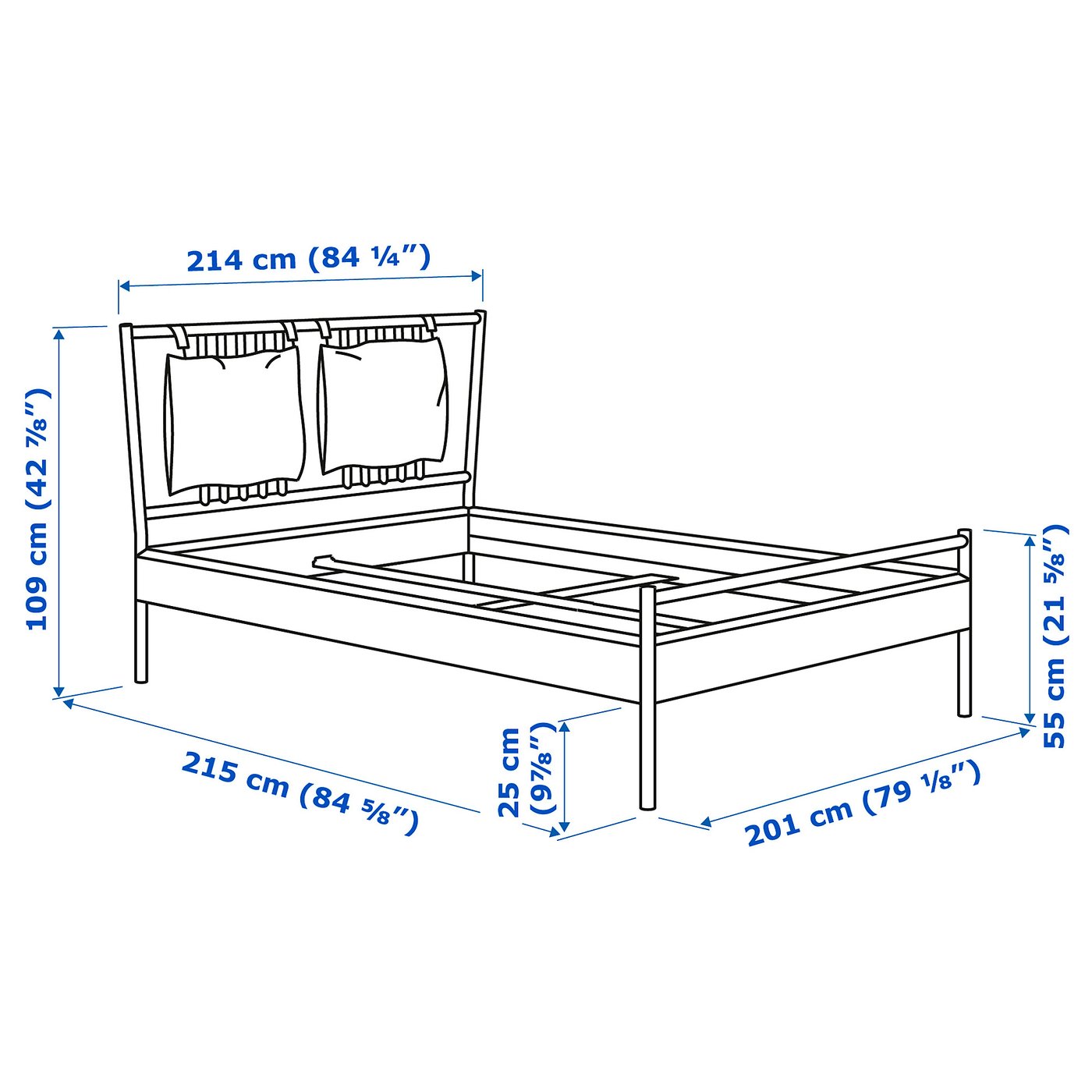 【定価97,990円】BJÖRKSNÄS ベッドフレーム 140x200 cm BJÖRKSNÄS bed frame, birch/birch veneer/Luröy, King - IKEA CA