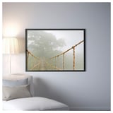 BJÖRKSTA Picture and frame, jungle journey/black, 55x39 ¼ "