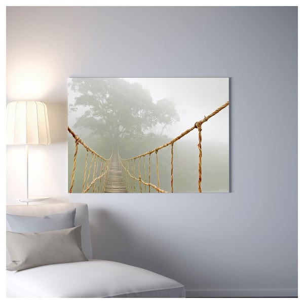 BJÖRKSTA Picture and frame, jungle journey/black, 55x39 ¼ "