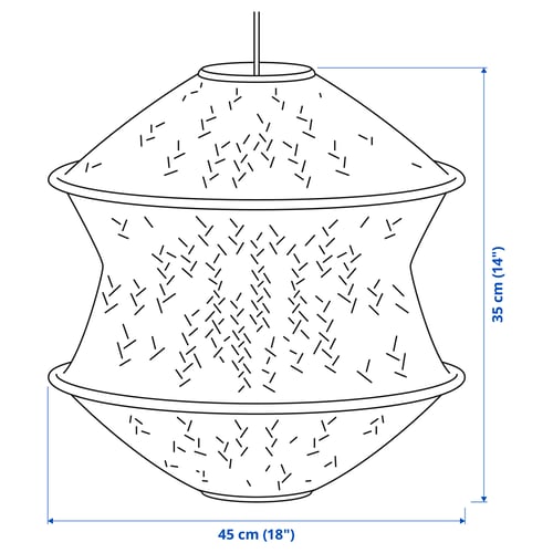 Illustration with measurements for the product: BLÅSTÅNG.