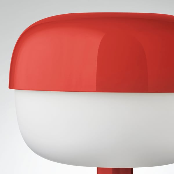 BLÅSVERK Table lamp, red, 14 "