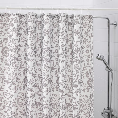 BLEKVIVA shower curtain, white/gray, 180x180 cm (71x71") IKEA CA