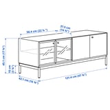 BOASTAD TV storage combination, black/oak veneer, 64 1/8x16 5/8x72 7/8 "