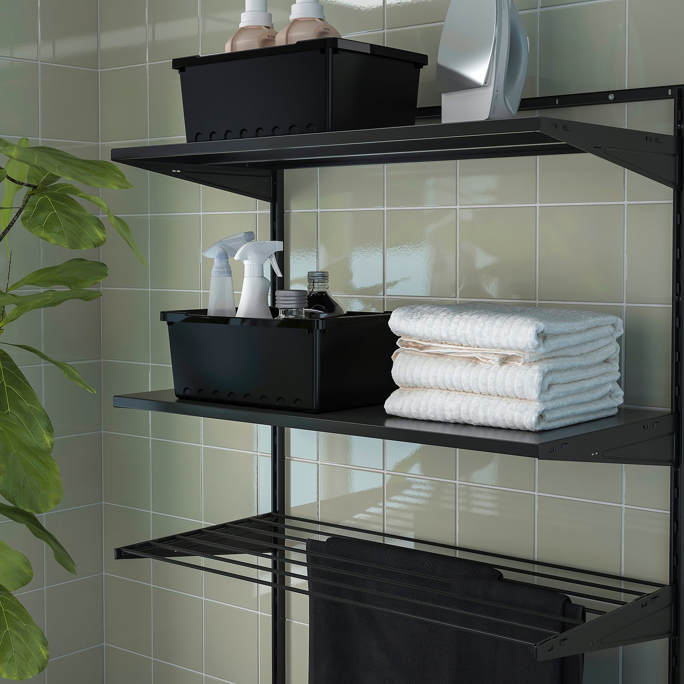 BOAXEL drying rack, anthracite, 80x40 cm (31 ½x15 ¾