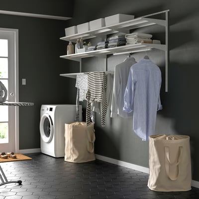 SLIBB drying rack, 2 levels, grey, 78x46x185 cm (30 ¾x18x72 ¾) - IKEA